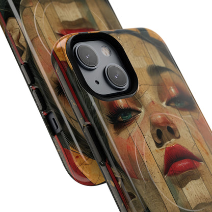 Bold Art Deco Portrait - Tough + MagSafe® iPhone 14 Phone Case