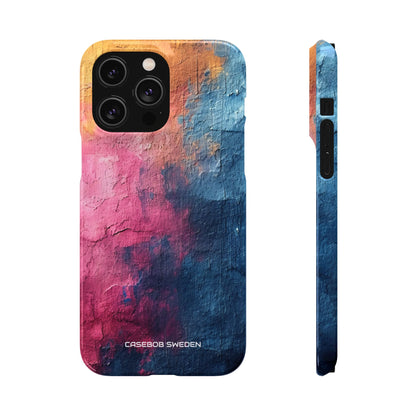 Blue Pink Abstract - Slim iPhone 14 Phone Case