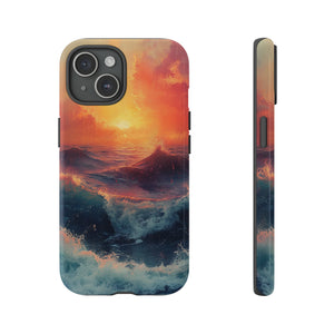 Pastel Waves at Sundown - Protective Phone Case