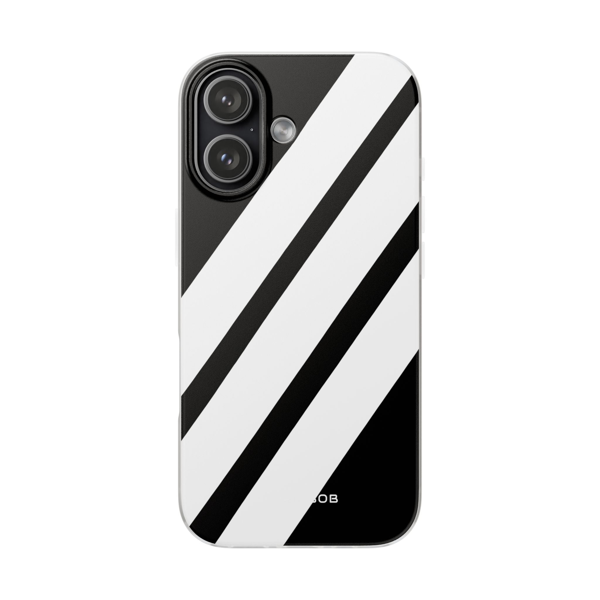 Diagonal Bands Noir iPhone 17 Case - Soft