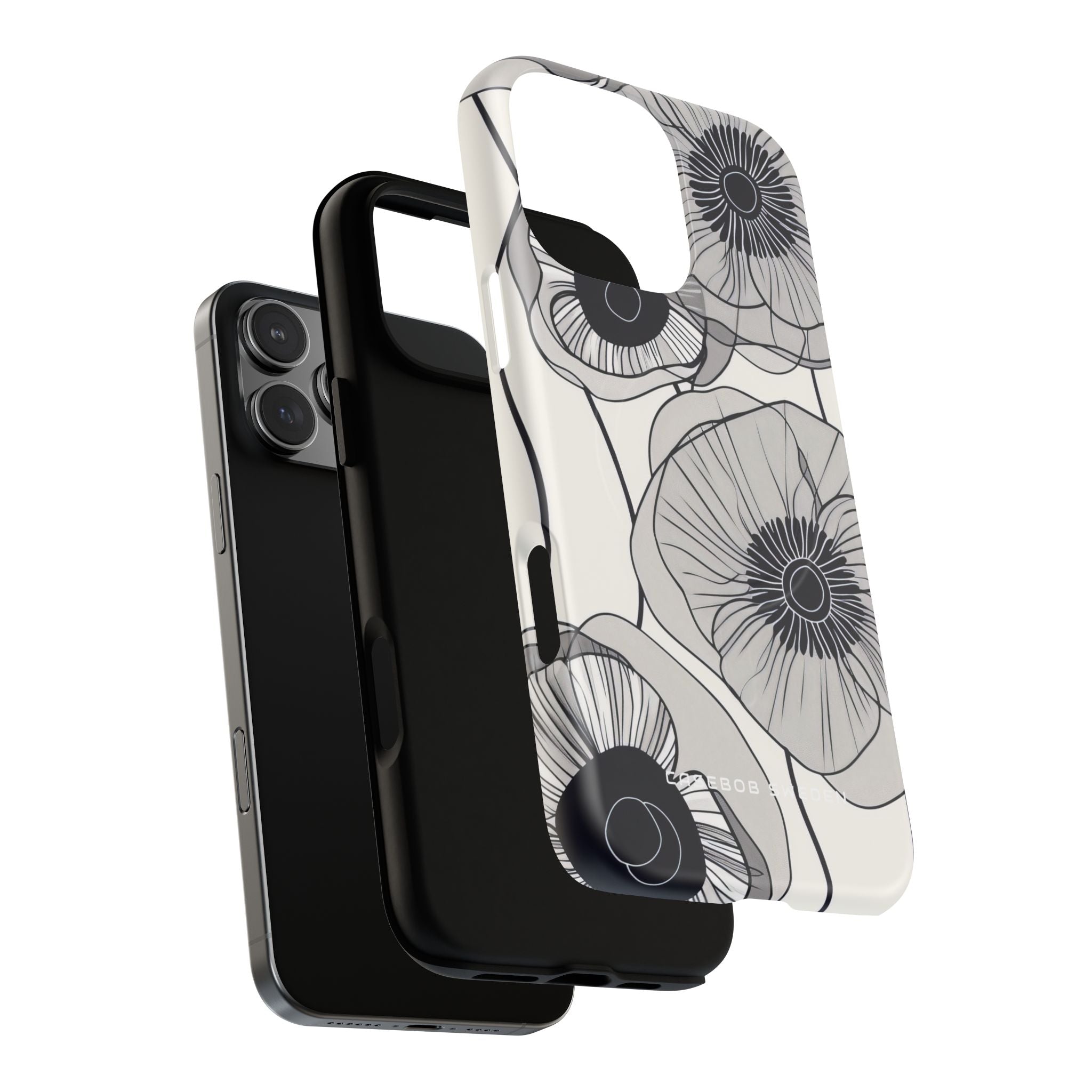 Moderne minimalistische Blumen iPhone 16 Tough+ Handyhülle