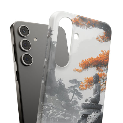 Zen Serenity: Tranquil Landscape with Buddha and Pagoda Samsung S24 - Slim Phone Case