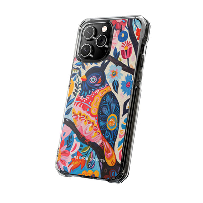 Whimsical Vintage Owl with Floral Charm iPhone 14 - Clear Impact Phone Case