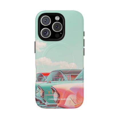 Vintage Turquoise Cars - Tough + MagSafe® iPhone 16 Phone Case