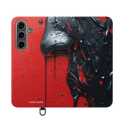 Glossy Black Face - Samsung S24 Plus Case - Wallet