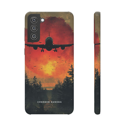 Vintage Sunset Airplane Silhouette Samsung S21 - Slim Phone Case