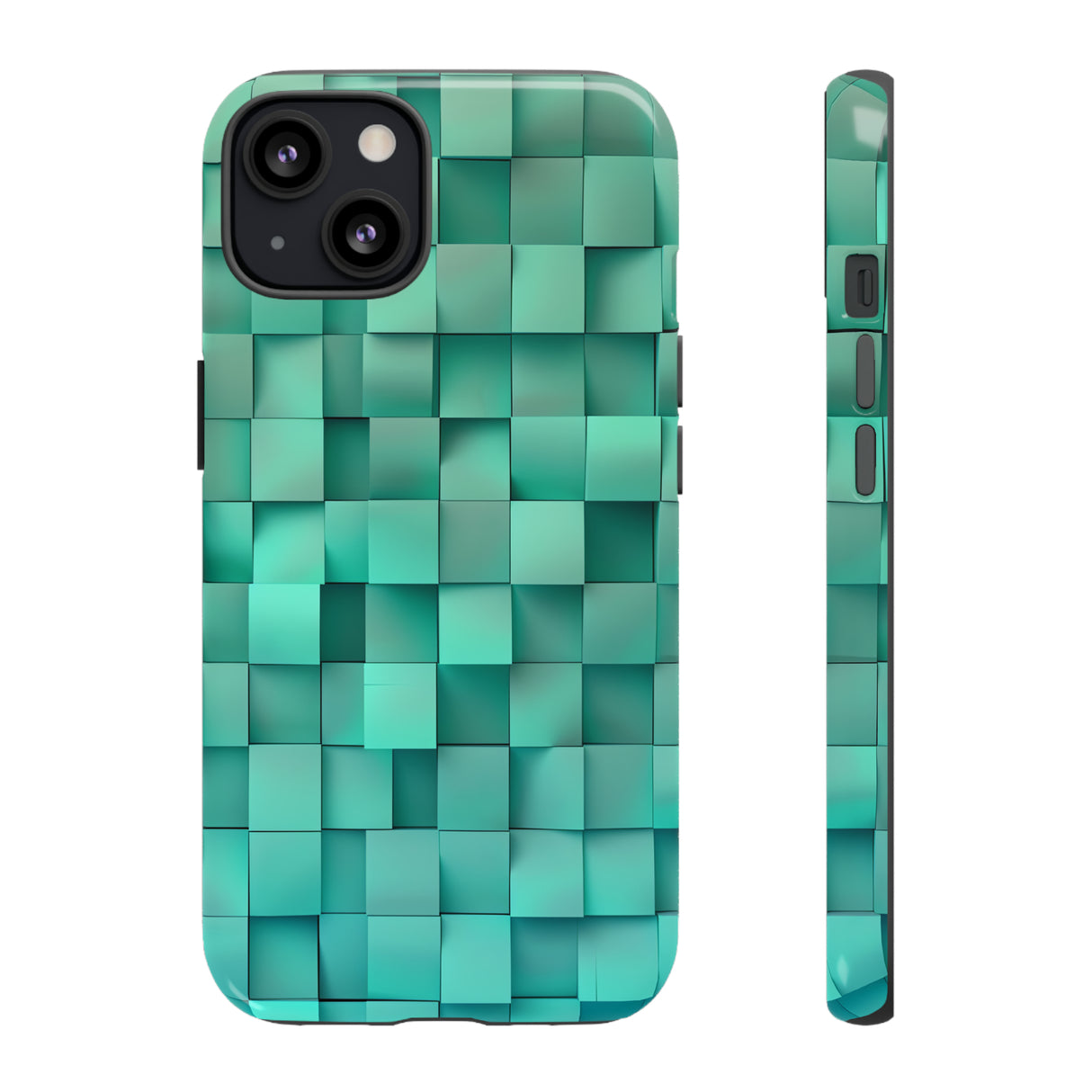 Teal Tranquility: Square Gradient - Protective Phone Case