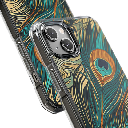 Peacock Feather Whirl iPhone 14 - Impact Clear+