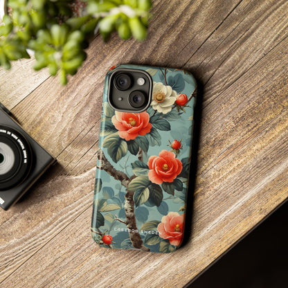 Vintage Floral Romance iPhone 15 - Tough Phone Case