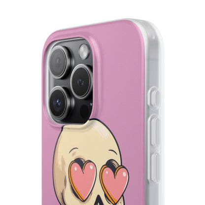 Heart Eyed Skull iPhone 15 Pro Case - Soft