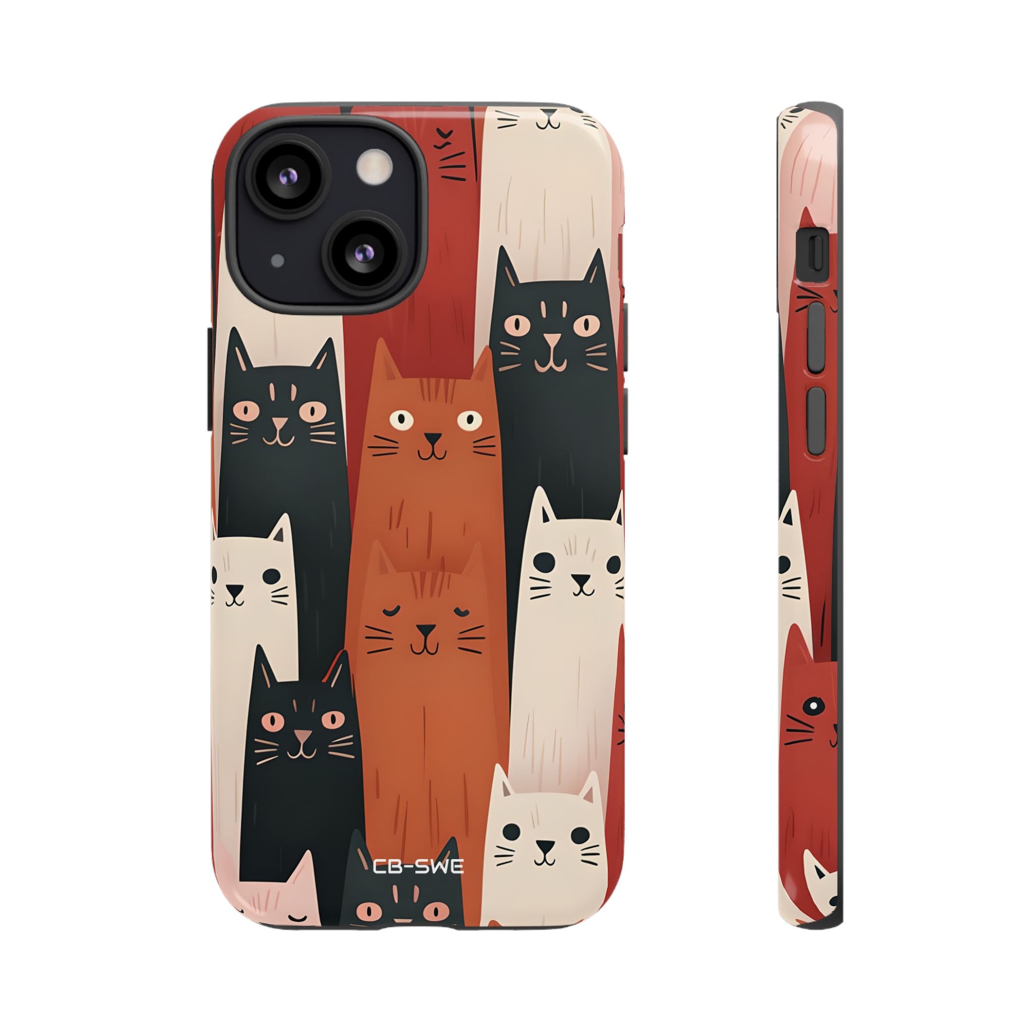 Verspielte Katzenversammlung - iPhone Case
