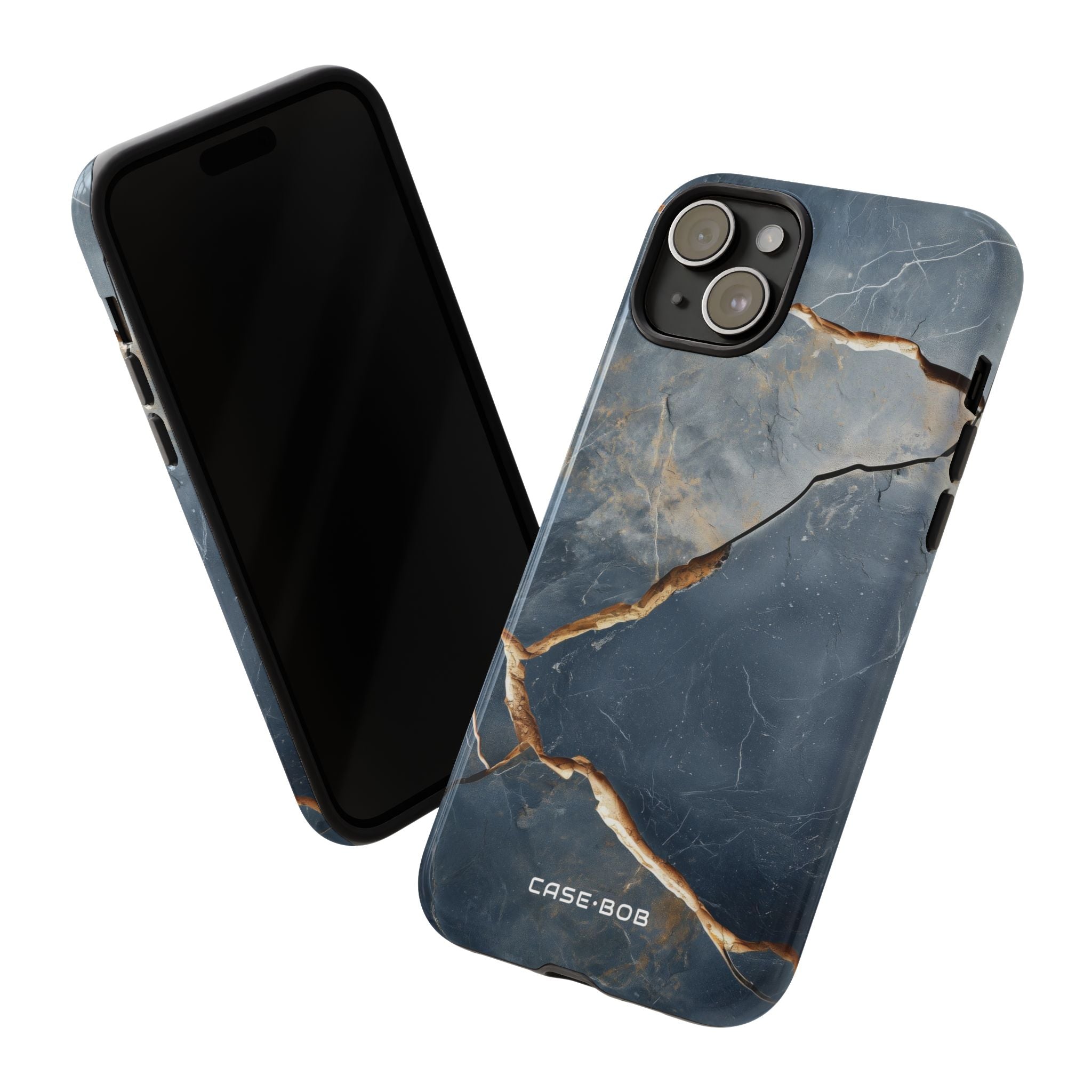 Jagged Vein Navy iPhone 15 Plus Case - Tough