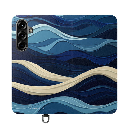 Blue Wave Flow - Samsung S25+ Case - Wallet