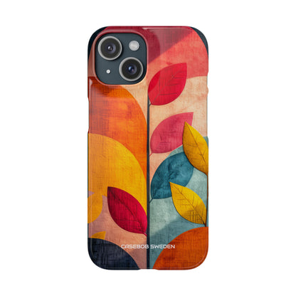 Abstract Orange Blue Design - Slim iPhone 15 Phone Case