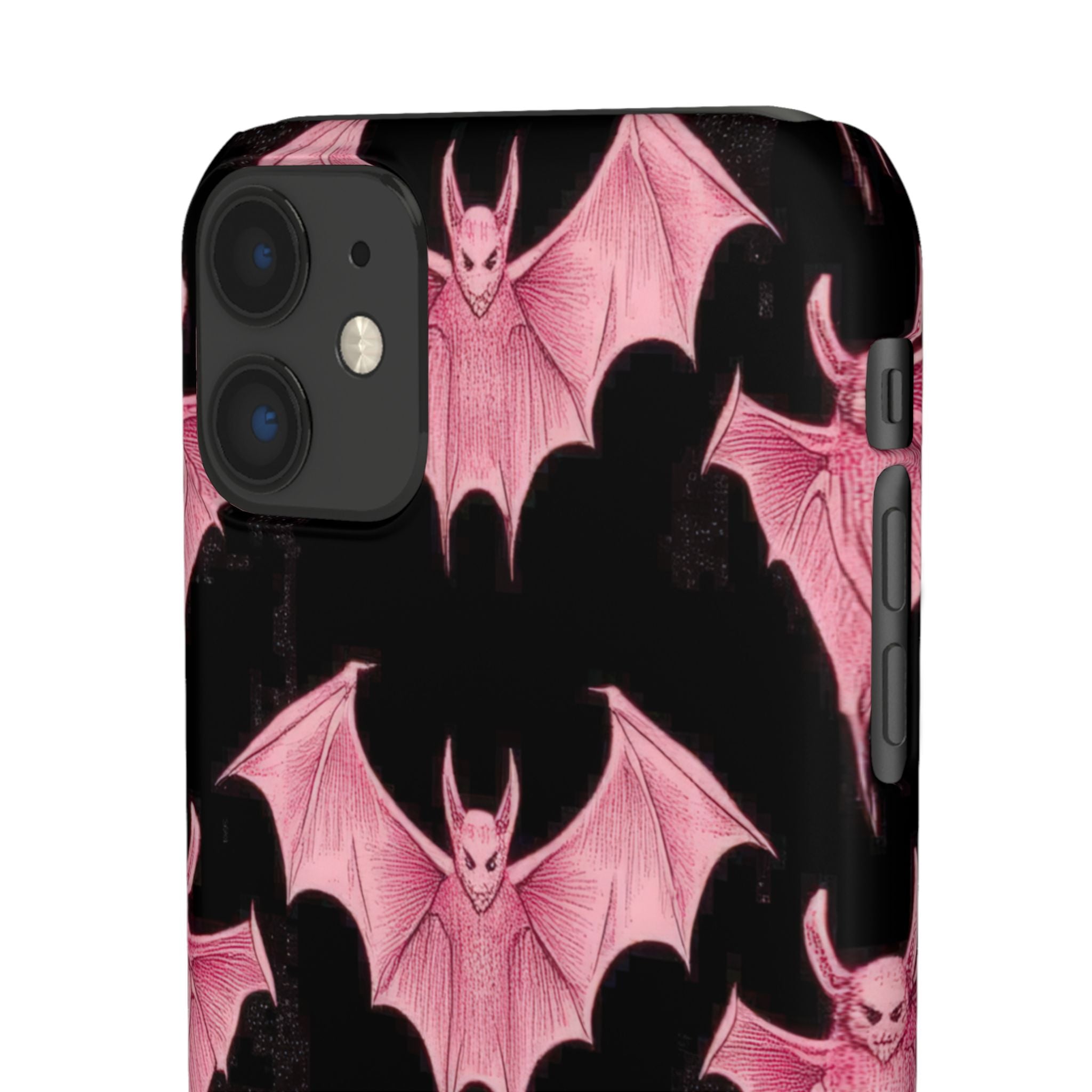 Gothic Pink Bats Aflame iPhone 11 - Slim Phone Case