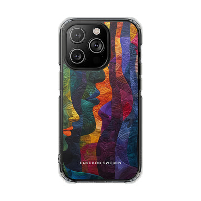 Harmonized Faces and Nature Fusion iPhone 14 - Clear Impact Phone Case