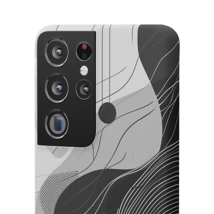 Fluid Rhythms: Monochrome Line Flow Samsung S21 - Slim Phone Case