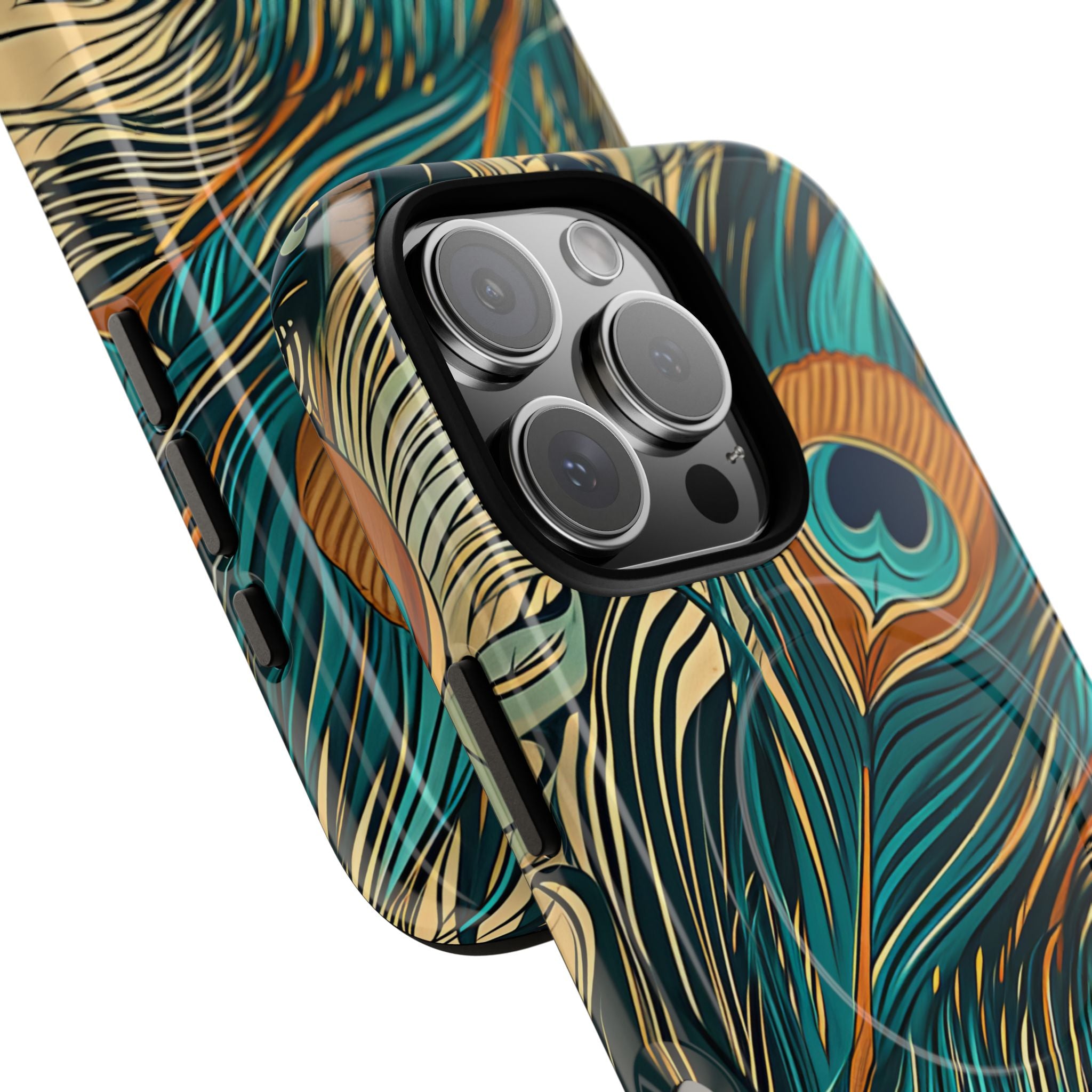 Peacock Feather Whirl iPhone 16 - Tough+