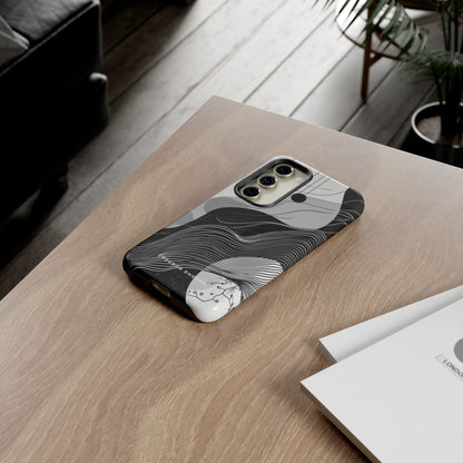 Fluid Rhythms: Monochrome Line Flow Samsung S23 - Tough Phone Case