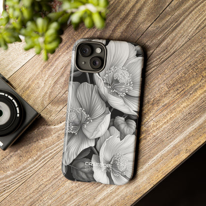 Monochrome Petal Dance iPhone 15 – Robust