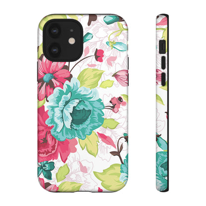 Vintage Flowers Pattern iPhone case - Protective Phone Case