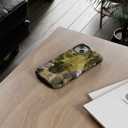 Yellow Grunge Art Phone Case - Protective Phone Case