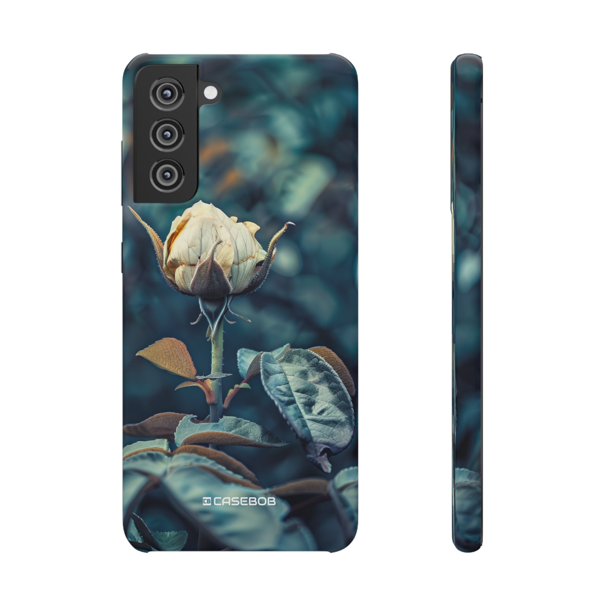 Teal Rosebud Serenade | Slim Phone Case for Samsung