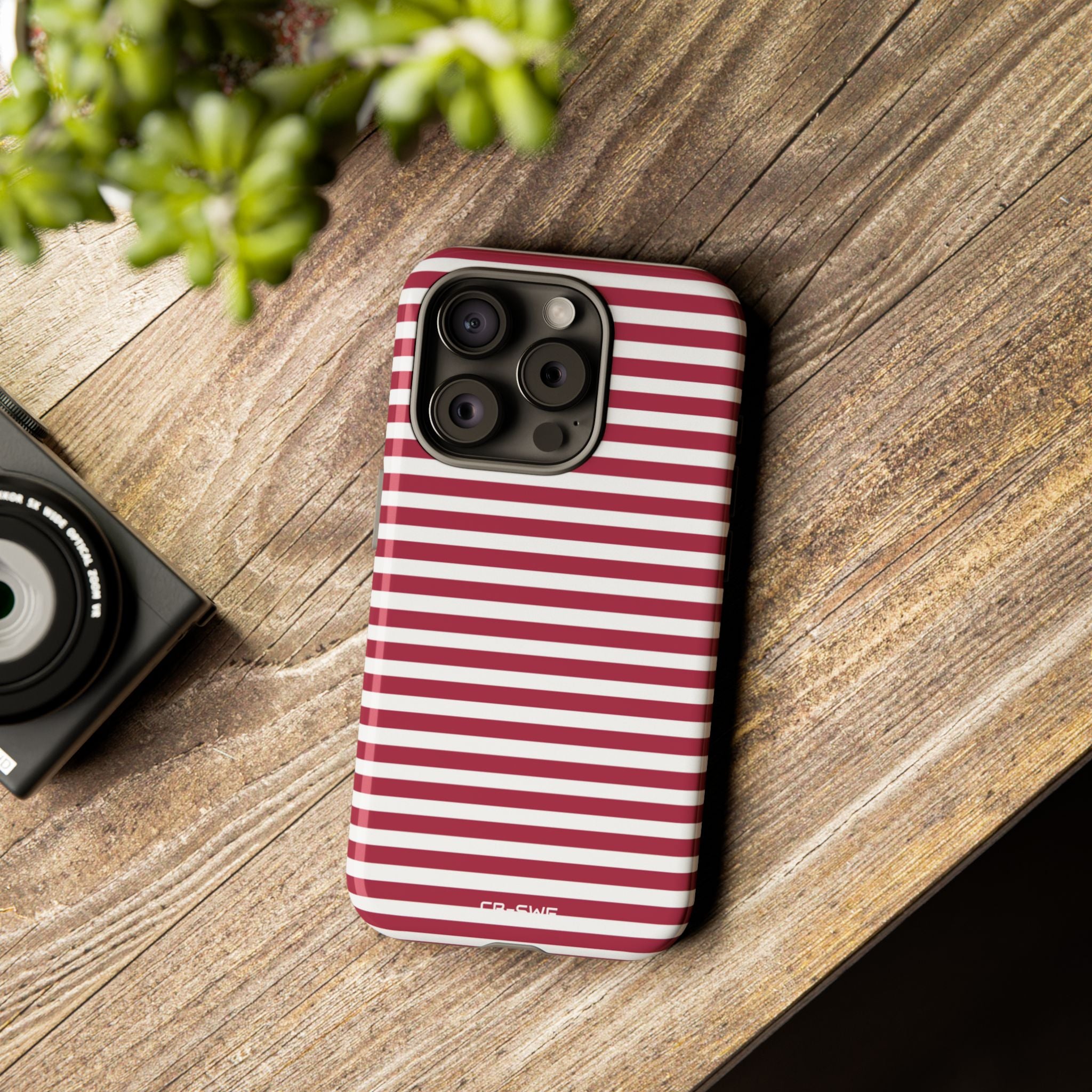 Crimson Stripes Flow - iPhone Case