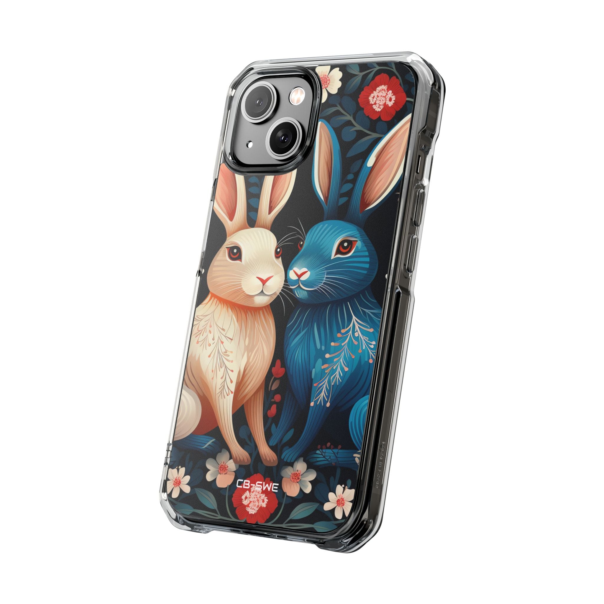 Rabbits Embrace Blossoms iPhone Case - Impact