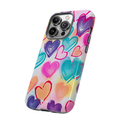 Hearts Dance Playfully - iPhone Case