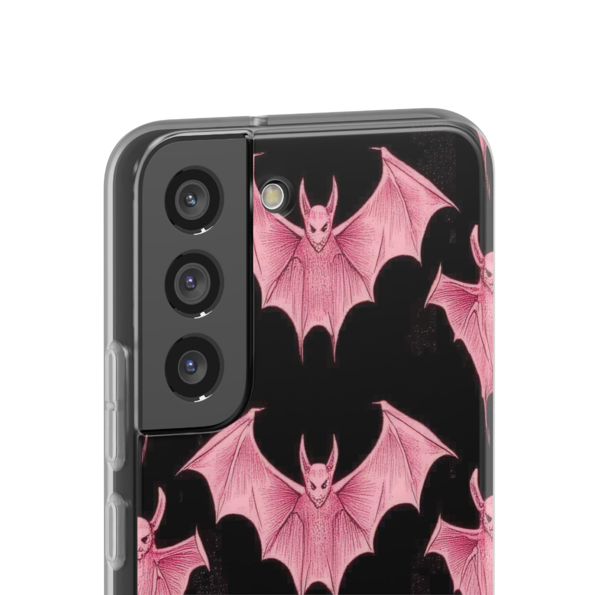 Gothic Pink Bats Aflame Samsung S22 - Flexi Phone Case