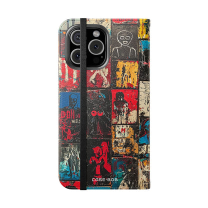 Portrait Grid Crimson - iPhone 16 Max Case - Wallet