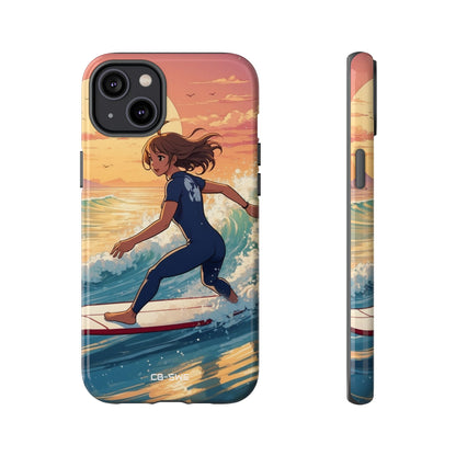 Surfing Into Sunset - iPhone Case