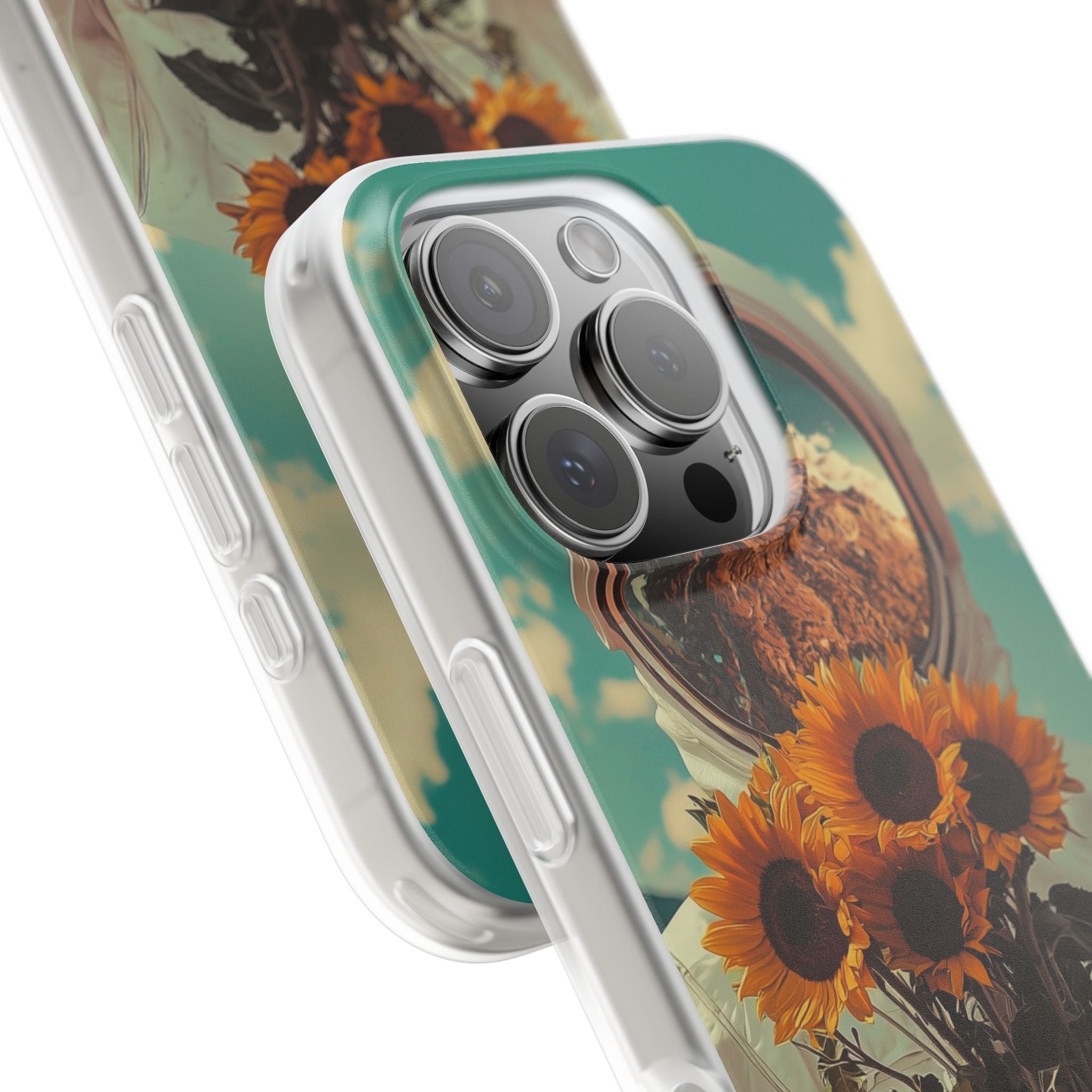 Sunflower Astronaut iPhone 16 Pro Case - Soft