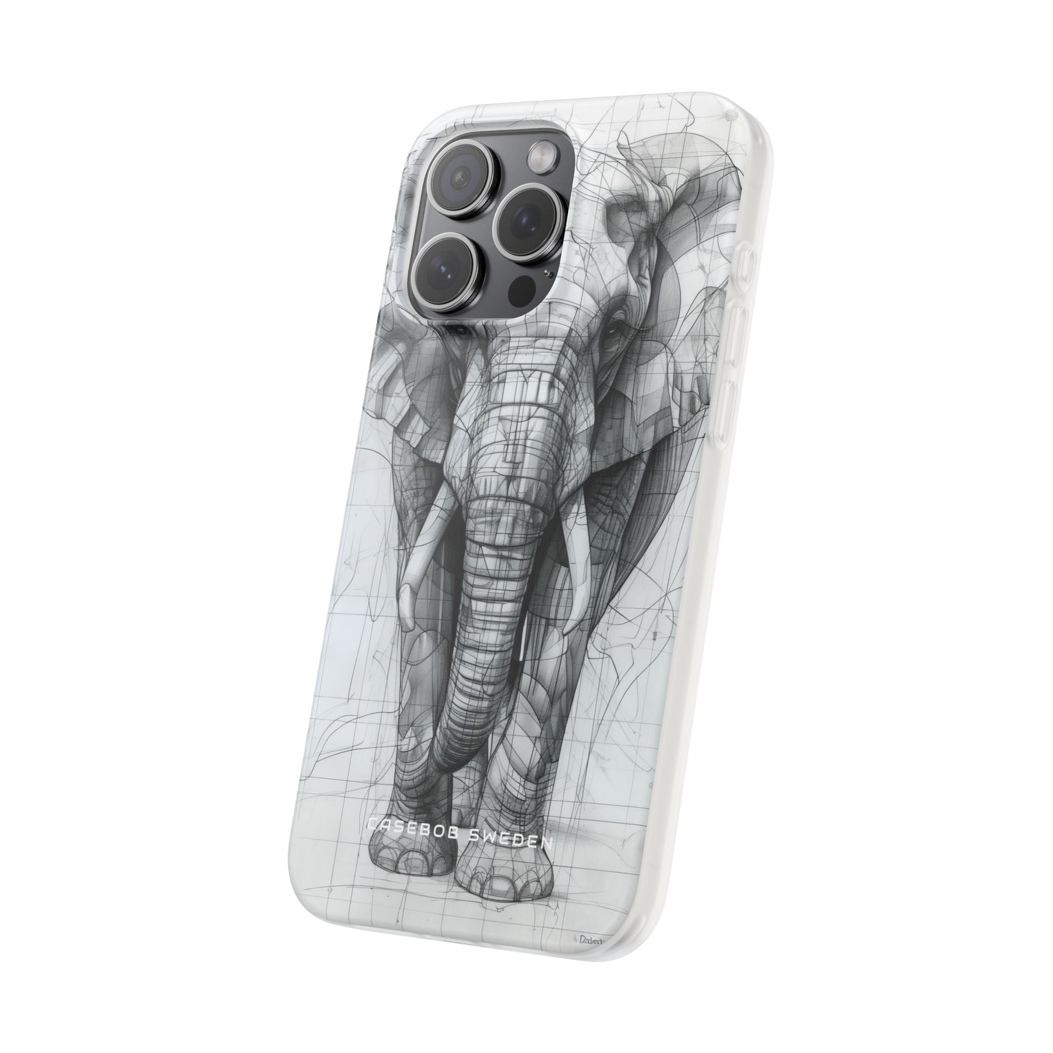 Elephant Line Geometry iPhone 15 - Flexi Phone Case