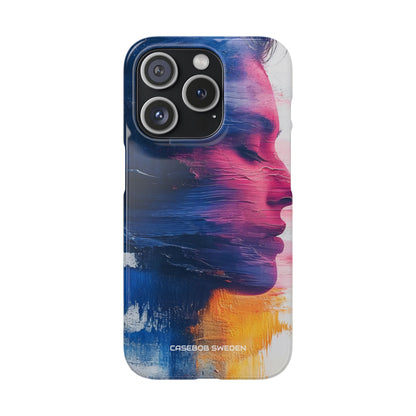 Blue Magenta Portrait - Slim iPhone 15 Phone Case