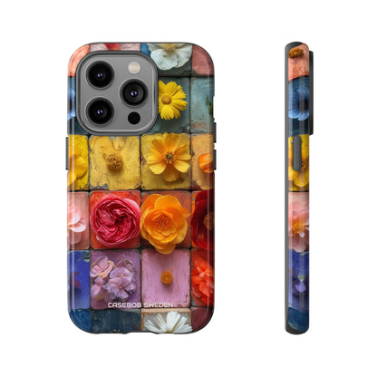 Vibrant Floral Tiles - Tough iPhone 14 Phone Case