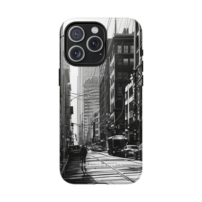 Urban Cityscape Line Perspective iPhone 15 | Tough+ Phone Case