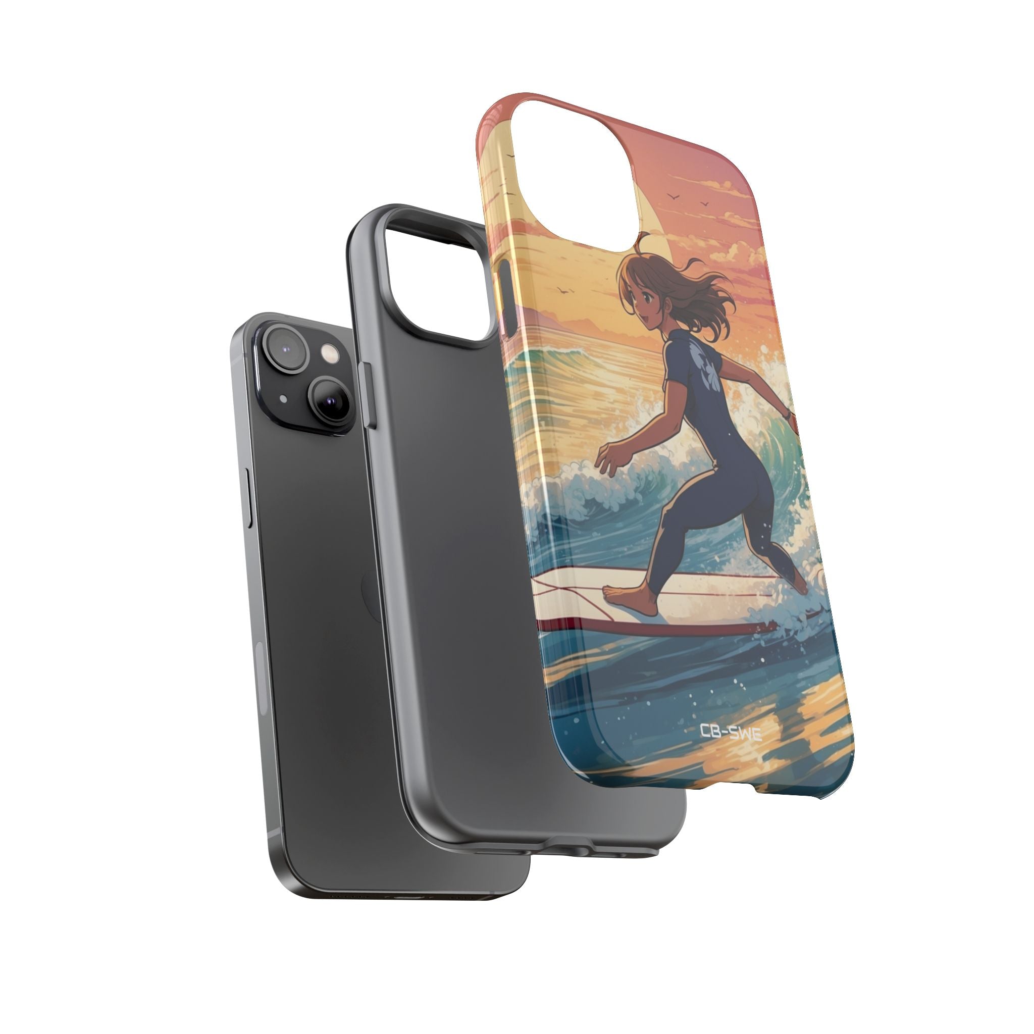 Surfing Into Sunset - iPhone Case