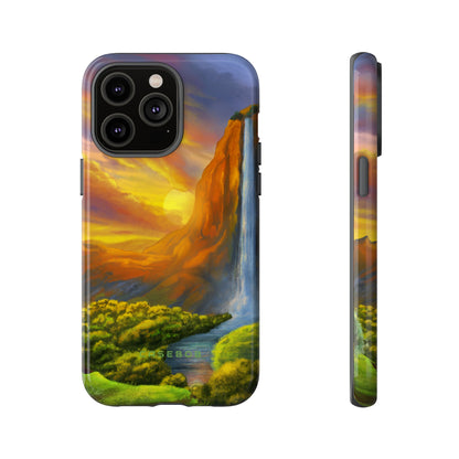 Fantasy Landscape with Waterfall - Protective Phone Case