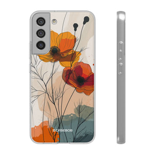 Feurige florale Abstraktion | Flexible Handyhülle für Samsung Galaxy