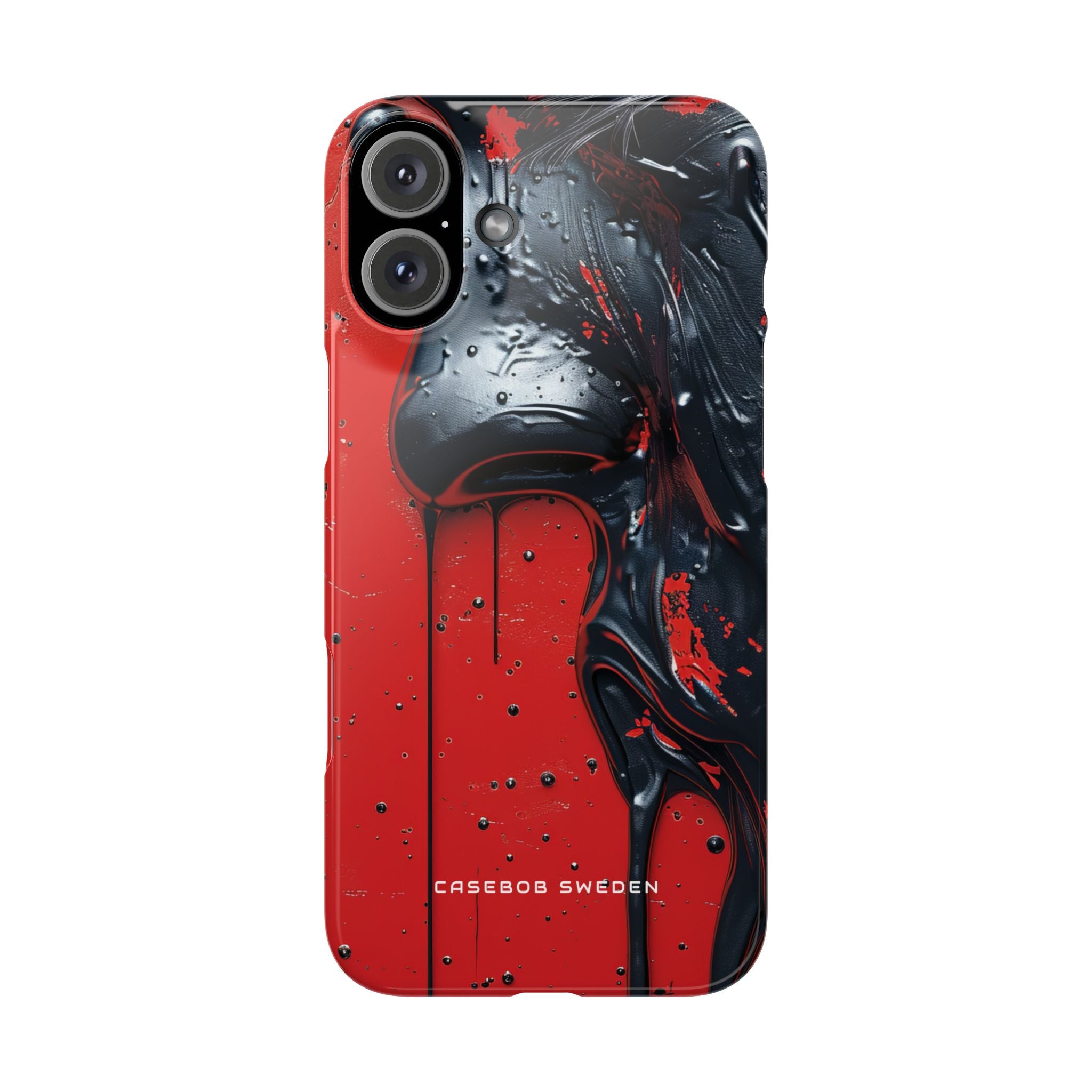 Textured Crimson Bloom iPhone 16 - Slim Phone Case