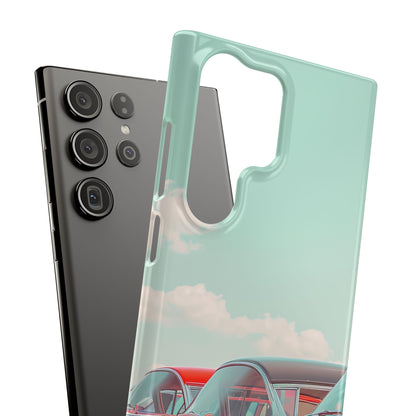 Vintage Turquoise Cars - Slim Samsung S23 Phone Case