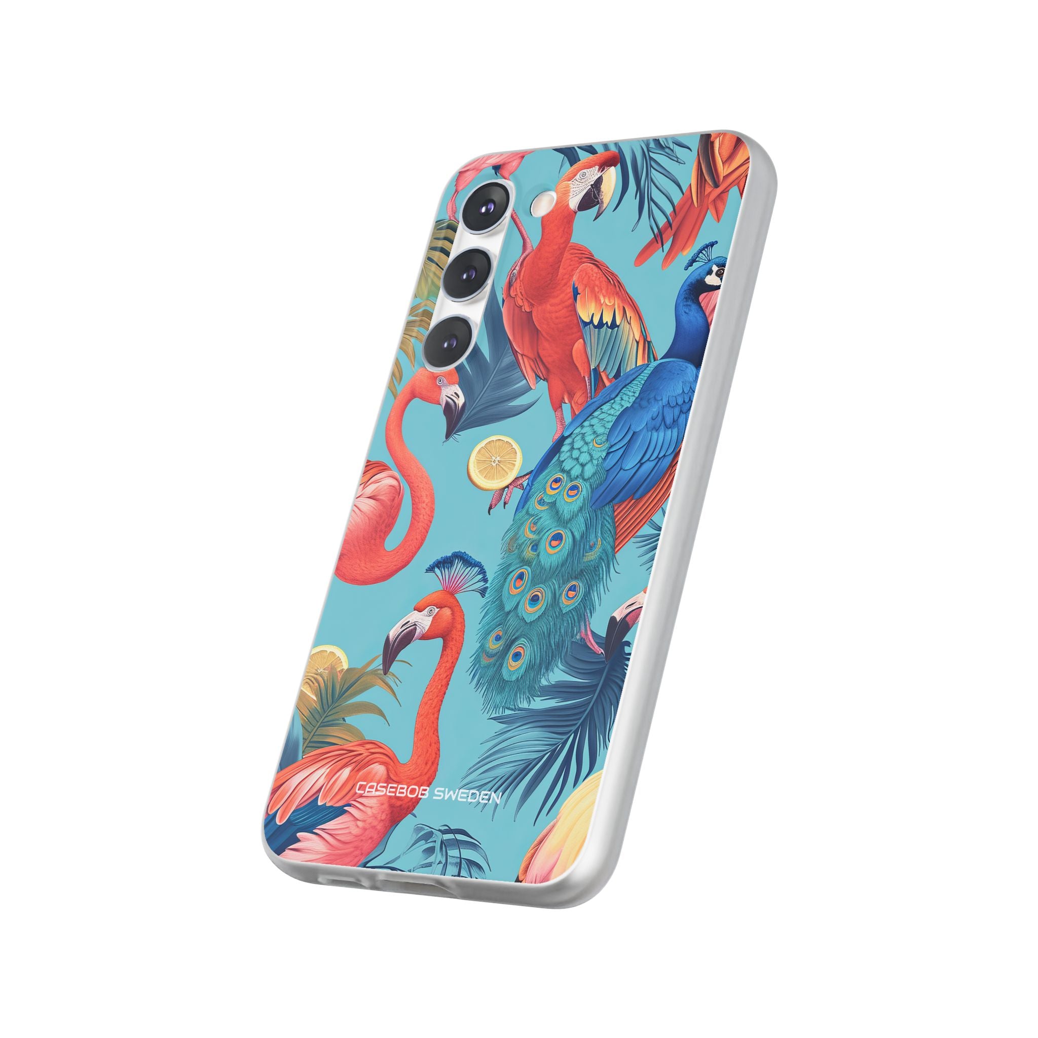 Tropical Flamingo Bliss - Flexi Samsung S23 Phone Case