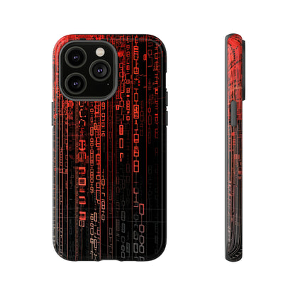 Digital Shield: Red Gradient - Protective Phone Case