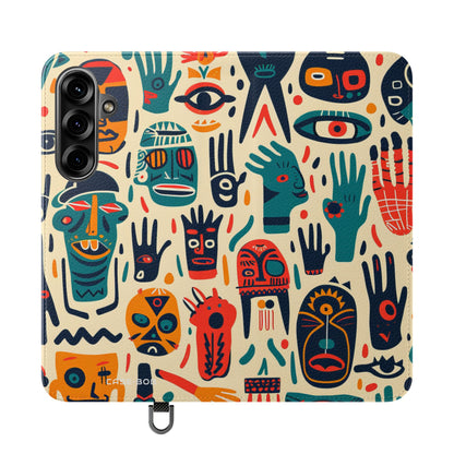 Tribal Faces - Samsung S25+ Case - Lompakko