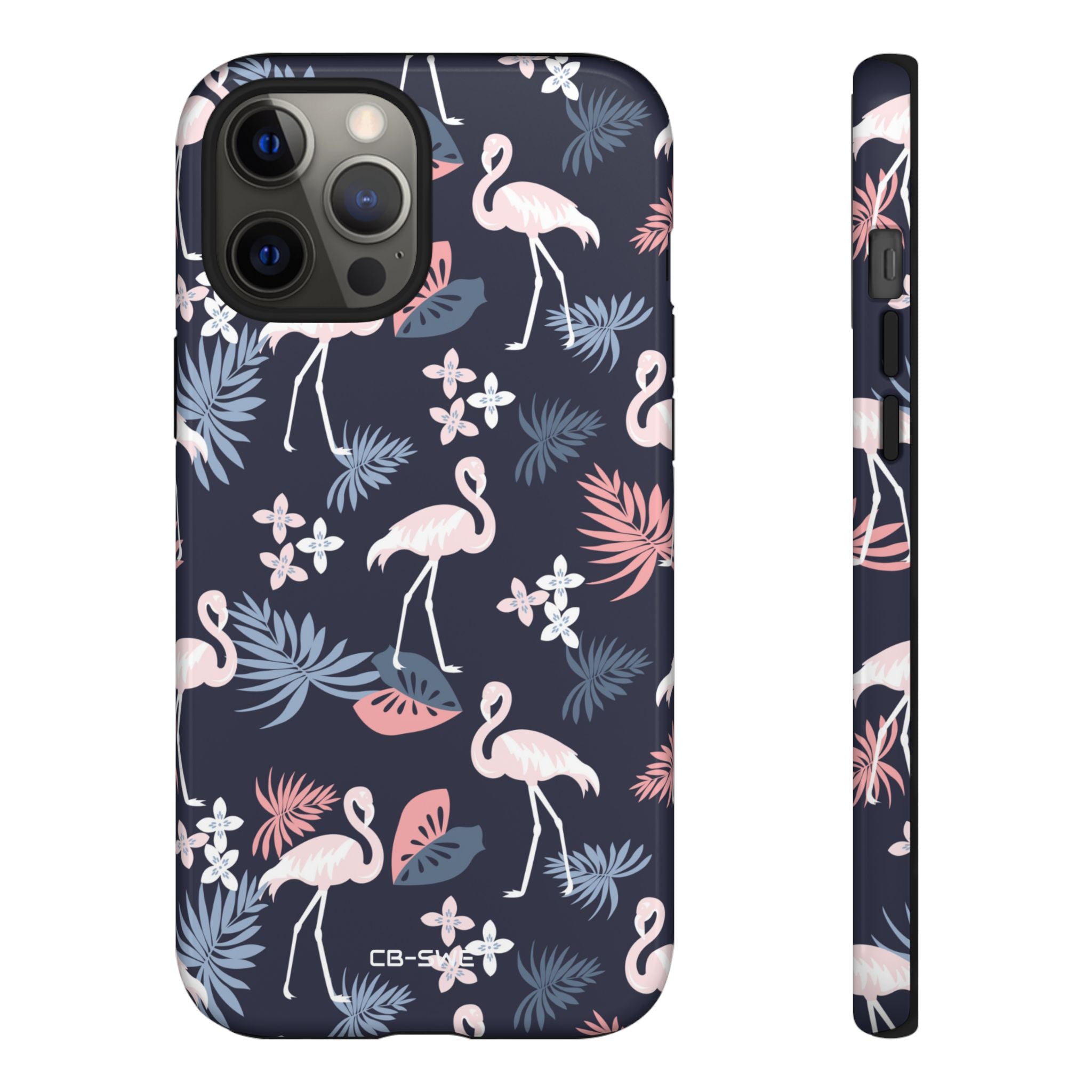 Flamingos Dance Playfully - iPhone Case