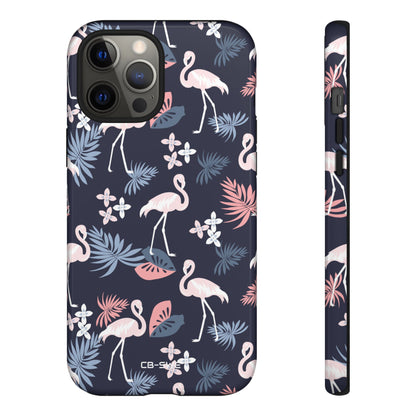 Flamingos Dance Playfully - iPhone Case