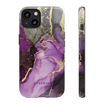 Purple Marble & Gold Phone - Protective Phone Case