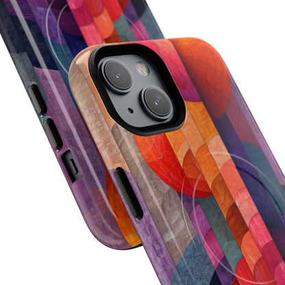 Purple Orange Abstract - Tough + MagSafe® iPhone 14 Phone Case